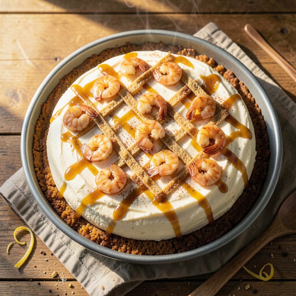 Alligator Shrimp Cheesecake Recipe: Swamp-Inspired Swirls with Crunchy Top