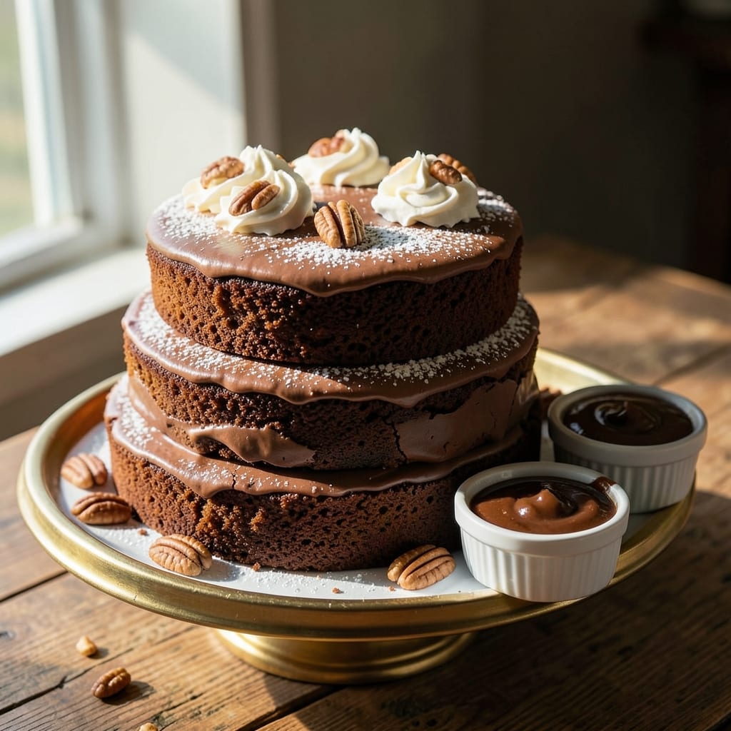 Alton Brown's German Chocolate Cake Recipe: Boozy Pecan Swirls and Fudgy Layers
