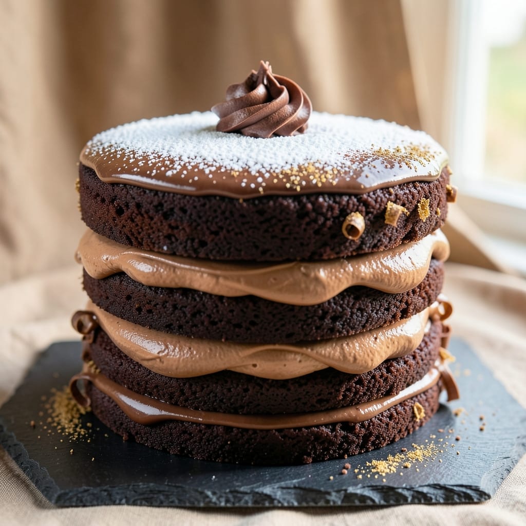 5 Layer Chocolate Cake Recipe: Velvety Layers and Cream Cheese Swirls