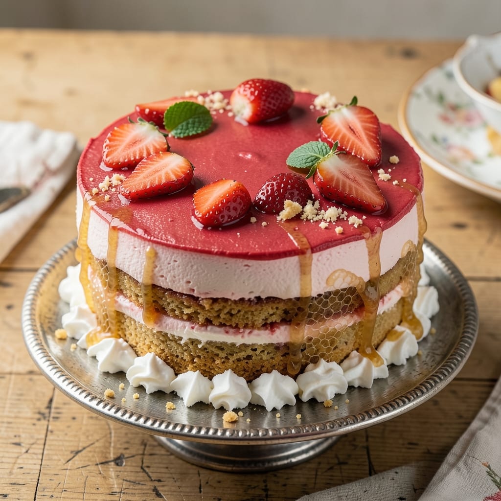 All Natural Strawberry Cake Recipe: Bursting Berries and Vanilla Infusion