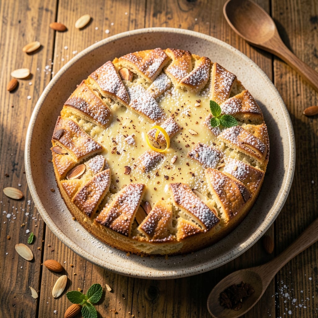 Almond Custard Coffee Cake Recipe: Vanilla-Infused Crunch and Silky Layers