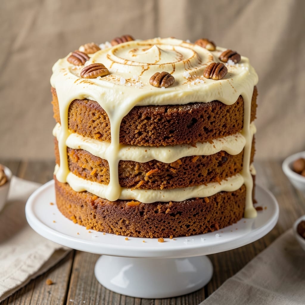 6-Inch 3-Layer Carrot Cake Recipe: Vanilla Cream Cheese Swirls and Spiced Topping