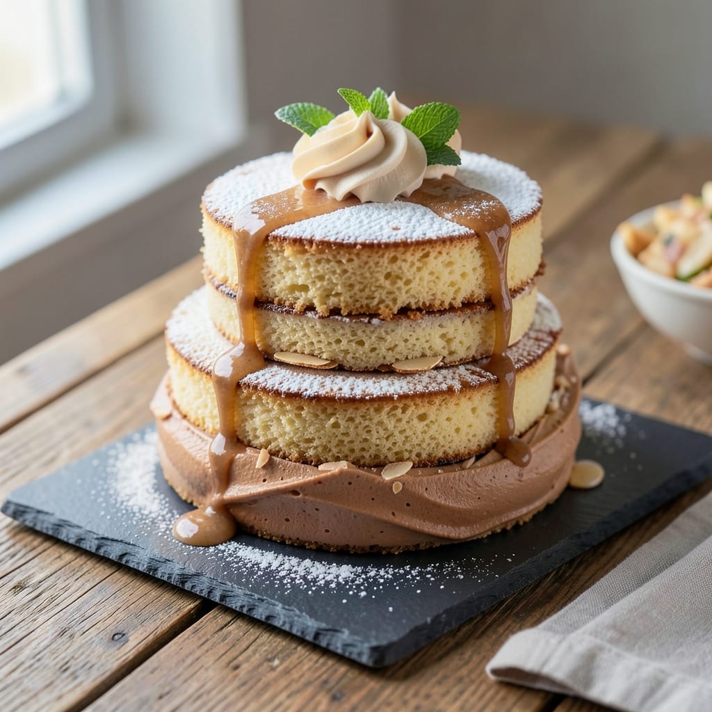 Amaretto Sponge Cake Recipe: Boozy Almond Swirls With Crispy Crown