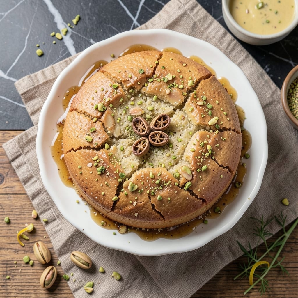Almond Cake With Cardamom And Pistachio Recipe: Fragrant Spice and Nutty Crunch Fusion