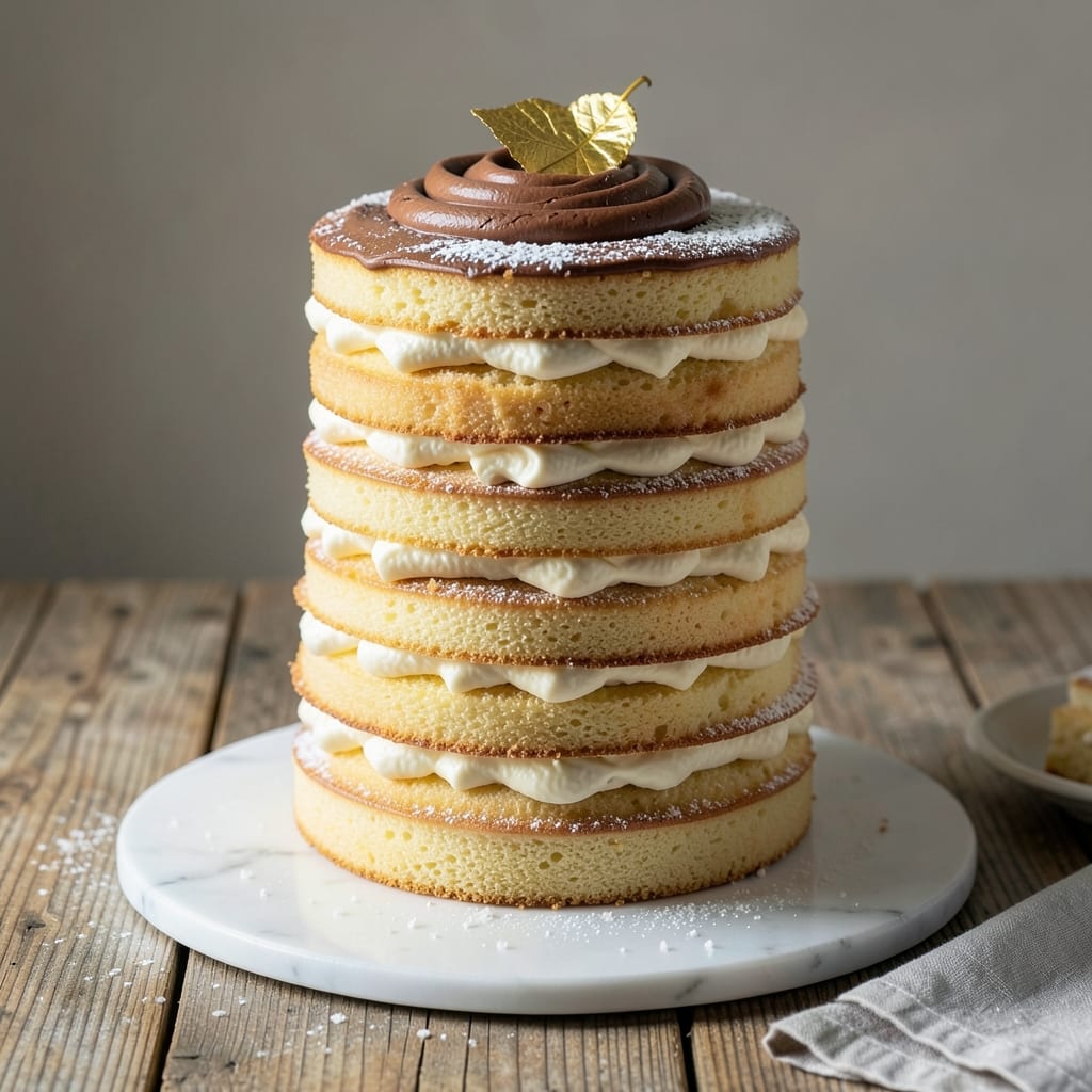 100 Layer Cake Recipe: Stacked Vanilla Buttercream Swirls With Crunchy Top Magic