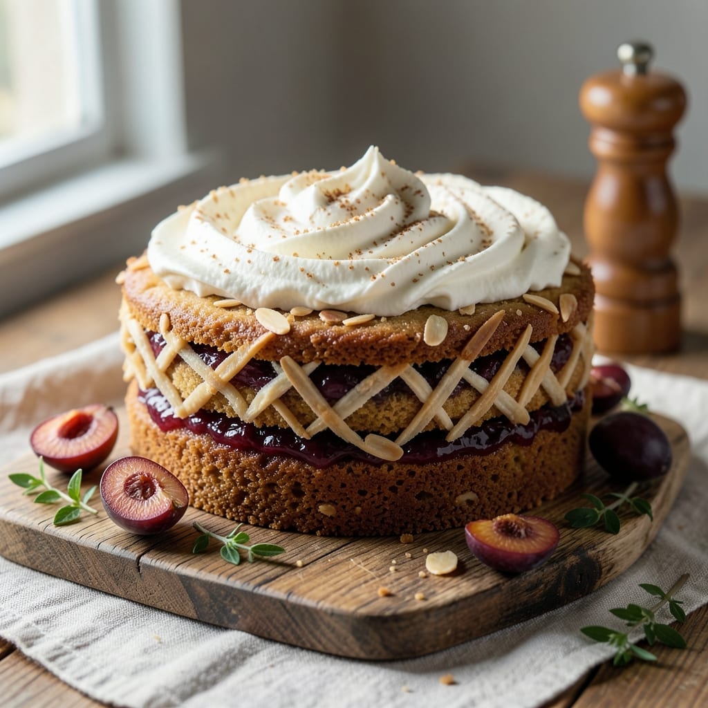 Almond Plum Cake Recipe: Plum Jam Burst and Nutty Crunch in Every Slice