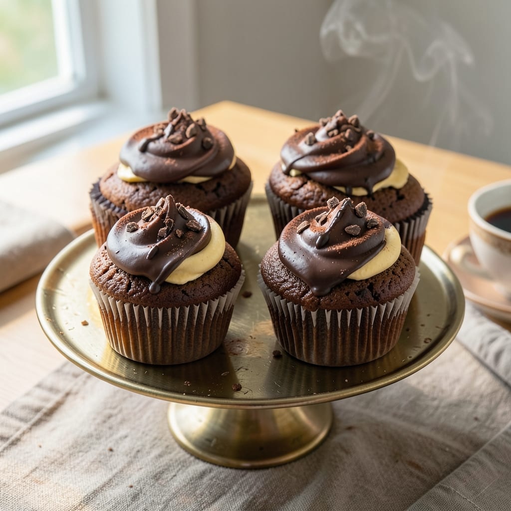 4 Chocolate Cupcake Recipe: Triple-Layered Richness With Fudgy Base