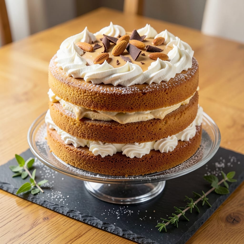 Amaretto Cream Cake Recipe: Boozy Almond Swirls With Vanilla Bean Infusion