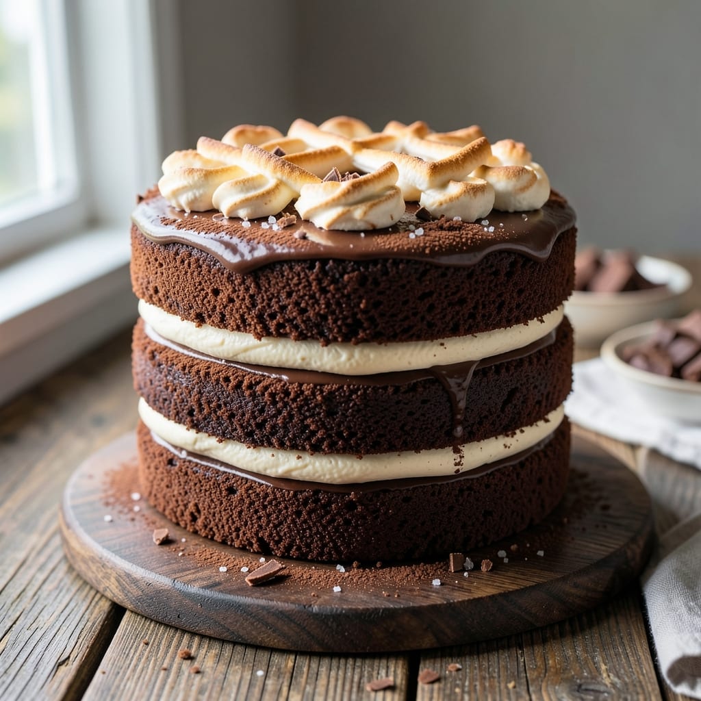 2-Layer 8-Inch Chocolate Cake Recipe: Rich Fudge Core and Velvety Frosting Stack