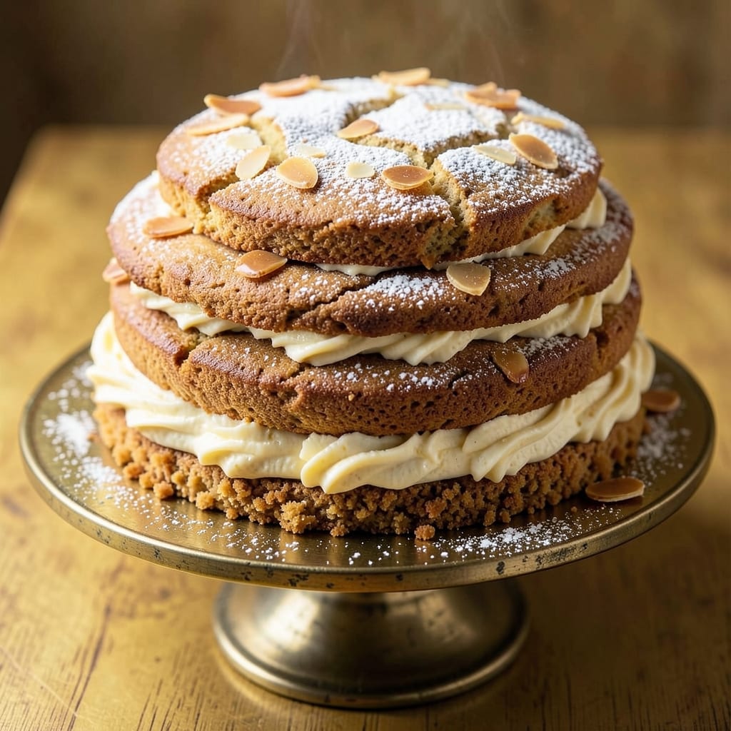 Almond Cookie Cake Recipe: Nutty Swirls With Crispy Crown