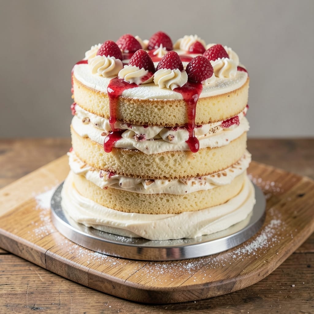 11x15 Vanilla Cake Recipe: Three-Layer Height With Buttery Frosting Swirls