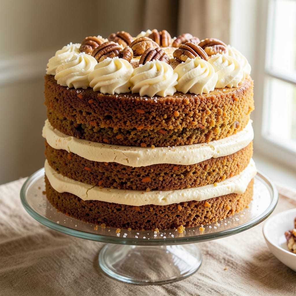4 Layer Carrot Cake Recipe: Vanilla Bean Frosting Swirls and Spiced Crust Magic