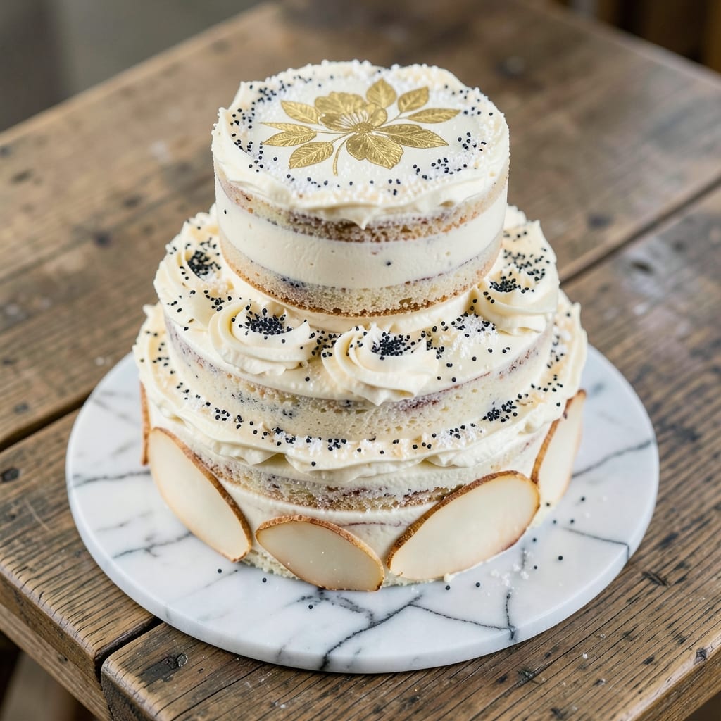 Almond Poppy Seed Wedding Cake Recipe: Towering Elegance With Nutty Swirls