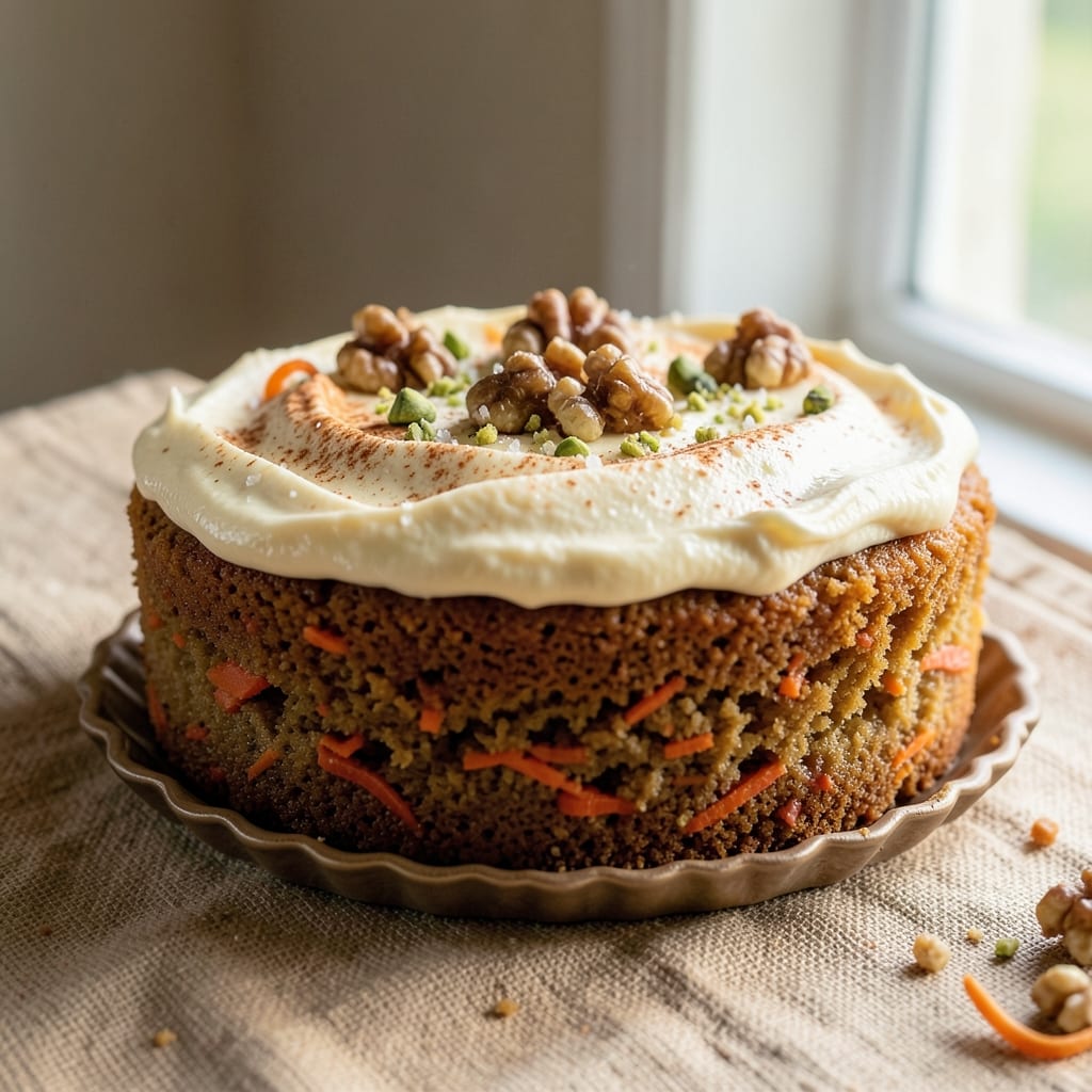 1 Layer Carrot Cake Recipe: Spiced Moistness With Cream Cheese Frosting Swirls