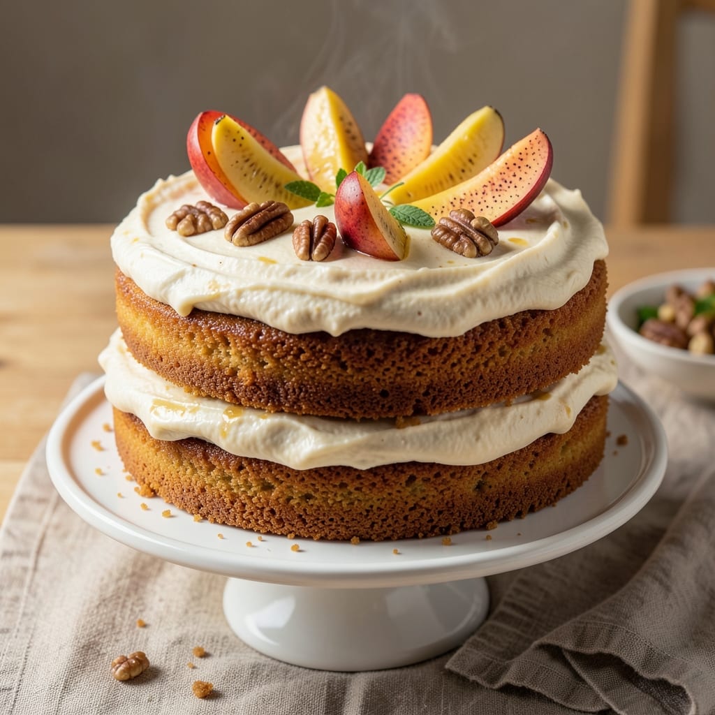 Amazing Banana Cake Recipe: Vanilla-Infused Moisture with Toasted Nut Crown