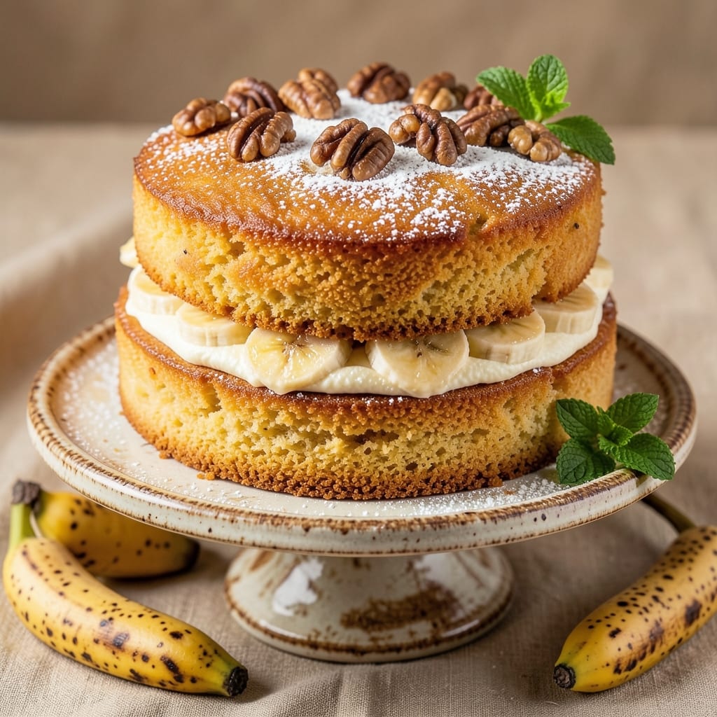 6 Banana Cake Recipe: Triple-Layered Moistness With Walnut Topping Crunch