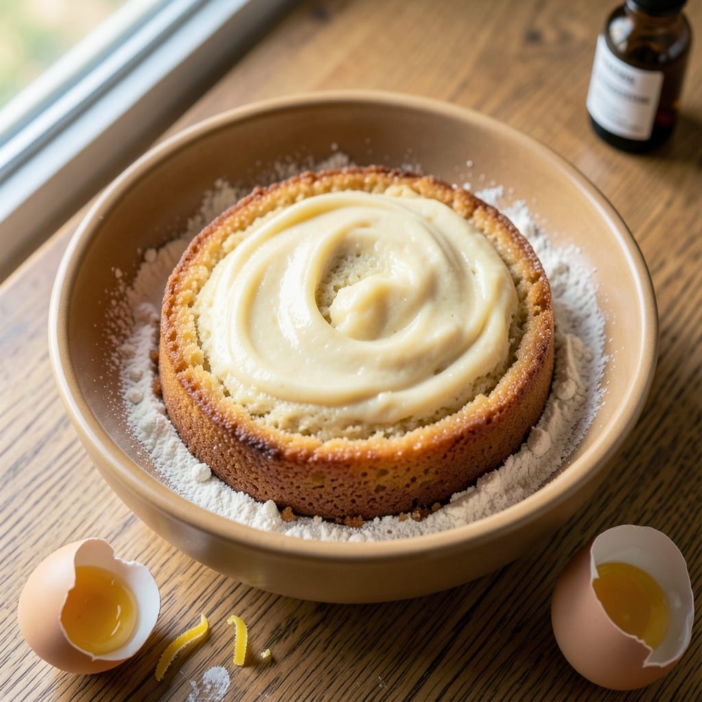 2-Egg Pound Cake Recipe: Buttery Crunch Top and Vanilla Frosting Swirls