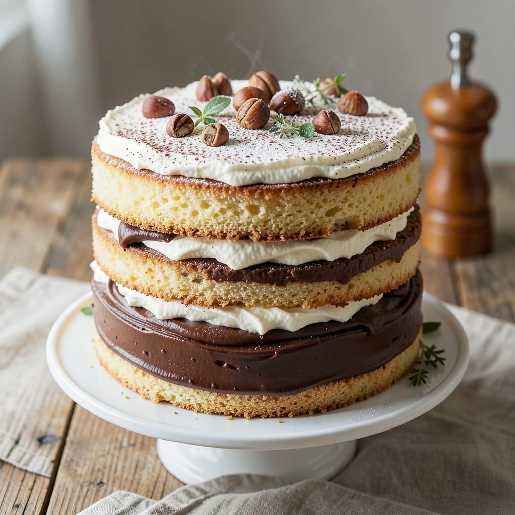Alpine Cake Recipe: Swiss Mountain Layers of Nutty Crunch and Vanilla Bliss